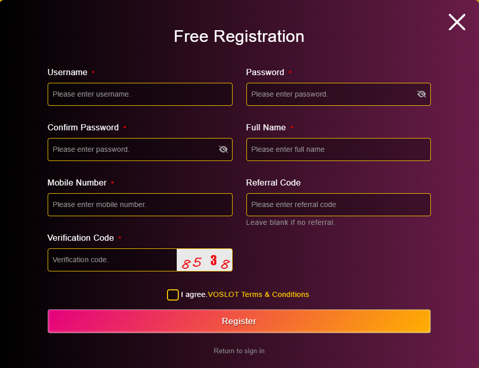 Registration Steps